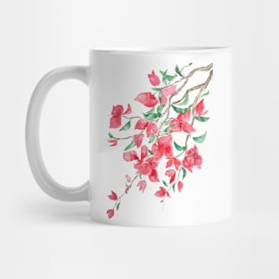 Reddish Pink Bougainvillea flower watercolor 2020 Mug